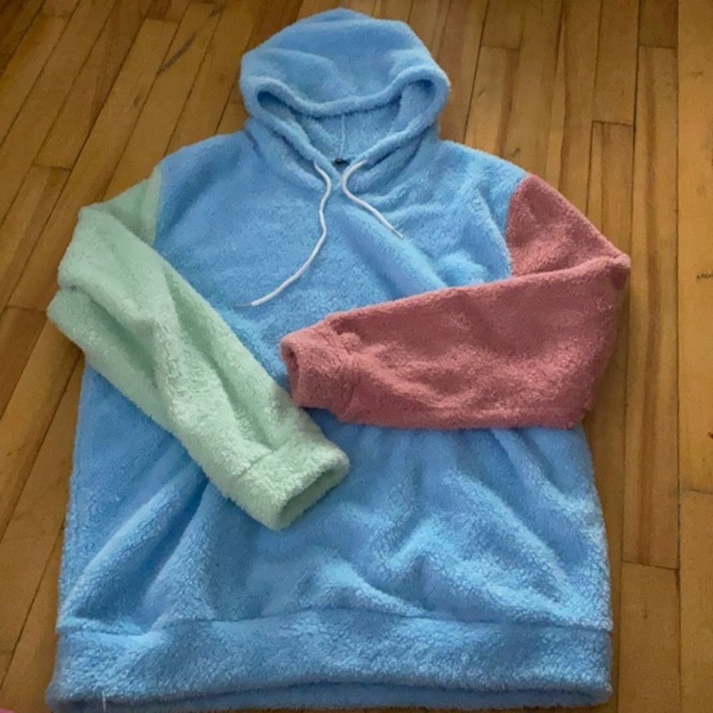 Colorblock fuzzy Zaful hoodie